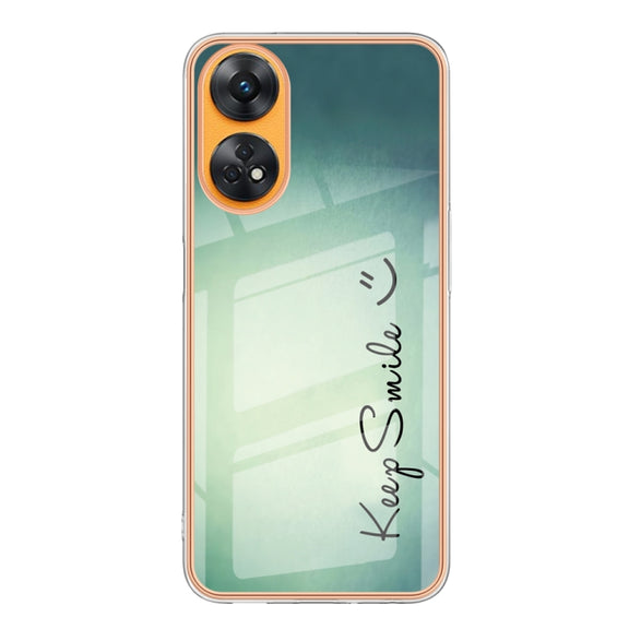 For OPPO Reno8 T 4G Electroplating Marble Dual-side IMD Phone Case(Smile)