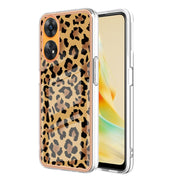 For OPPO Reno8 T 4G Electroplating Marble Dual-side IMD Phone Case(Leopard Print)