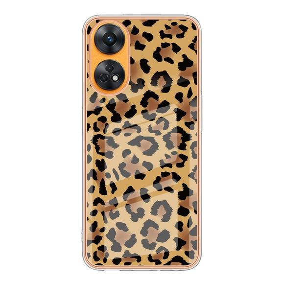 For OPPO Reno8 T 4G Electroplating Marble Dual-side IMD Phone Case(Leopard Print)