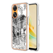 For OPPO Reno8 T 4G Electroplating Marble Dual-side IMD Phone Case(Totem Elephant)