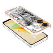 For OPPO Reno8 T 4G Electroplating Marble Dual-side IMD Phone Case(Totem Elephant)