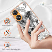 For OPPO Reno8 T 4G Electroplating Marble Dual-side IMD Phone Case(Totem Elephant)
