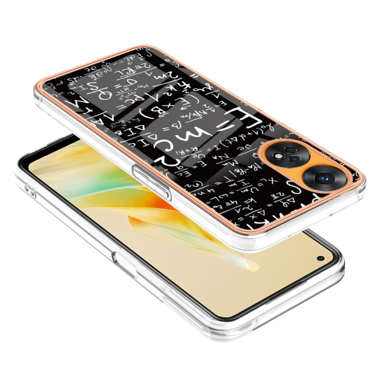 For OPPO Reno8 T 4G Electroplating Marble Dual-side IMD Phone Case(Equation)