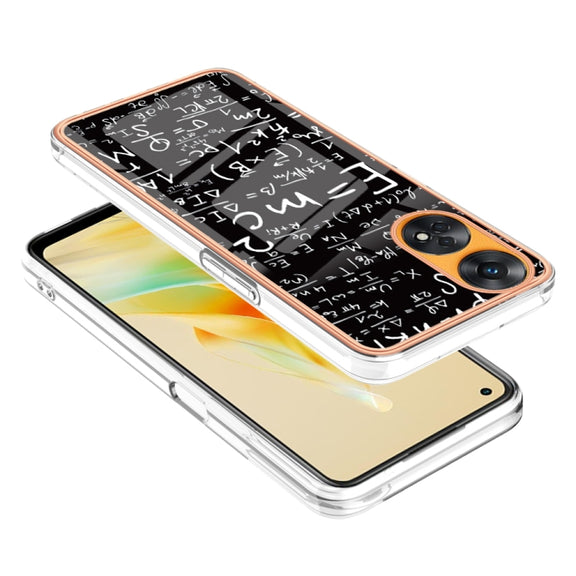 For OPPO Reno8 T 4G Electroplating Marble Dual-side IMD Phone Case(Equation)