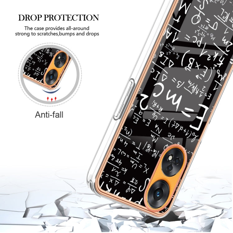 For OPPO Reno8 T 4G Electroplating Marble Dual-side IMD Phone Case(Equation)