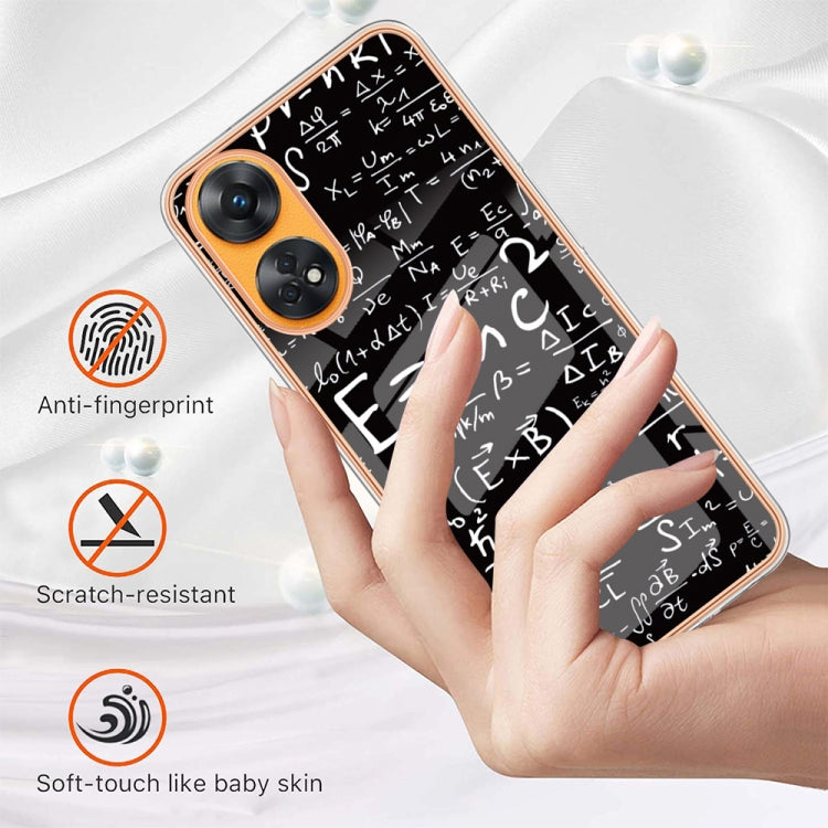 For OPPO Reno8 T 4G Electroplating Marble Dual-side IMD Phone Case(Equation)