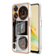 For OPPO Reno8 T 4G Electroplating Marble Dual-side IMD Phone Case(Retro Radio) - OPPO Cases by PMC TechLife | Online Shopping South Africa | PMC TechLife | Buy Now Pay Later Mobicred