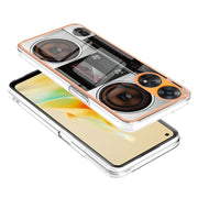For OPPO Reno8 T 4G Electroplating Marble Dual-side IMD Phone Case(Retro Radio)