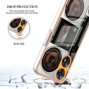 For OPPO Reno8 T 4G Electroplating Marble Dual-side IMD Phone Case(Retro Radio)