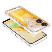 For OPPO Reno8 T 4G Electroplating Marble Dual-side IMD Phone Case(Draft Beer)