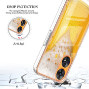 For OPPO Reno8 T 4G Electroplating Marble Dual-side IMD Phone Case(Draft Beer)