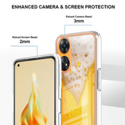 For OPPO Reno8 T 4G Electroplating Marble Dual-side IMD Phone Case(Draft Beer)