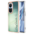 For OPPO Reno10 5G Global Electroplating Marble Dual-side IMD Phone Case(Smile) - OPPO Cases by PMC TechLife | Online Shopping South Africa | PMC TechLife | Buy Now Pay Later Mobicred