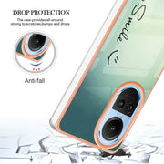 For OPPO Reno10 5G Global Electroplating Marble Dual-side IMD Phone Case(Smile)