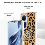 For OPPO Reno10 5G Global Electroplating Marble Dual-side IMD Phone Case(Leopard Print)