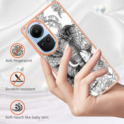 For OPPO Reno10 5G Global Electroplating Marble Dual-side IMD Phone Case(Totem Elephant)