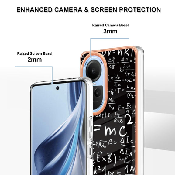 For OPPO Reno10 5G Global Electroplating Marble Dual-side IMD Phone Case(Equation)