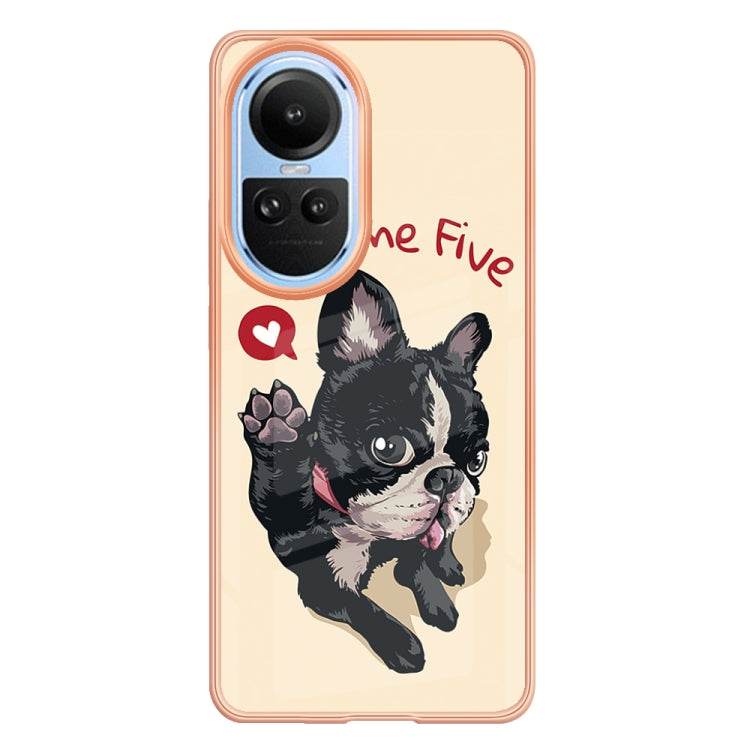 For OPPO Reno10 5G Global Electroplating Marble Dual-side IMD Phone Case(Lucky Dog)