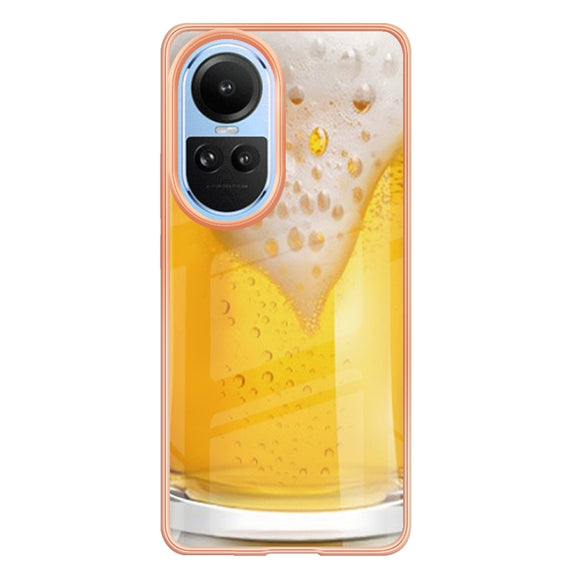 For OPPO Reno10 5G Global Electroplating Marble Dual-side IMD Phone Case(Draft Beer)