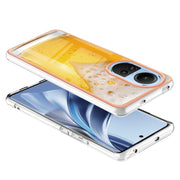 For OPPO Reno10 5G Global Electroplating Marble Dual-side IMD Phone Case(Draft Beer)