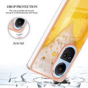 For OPPO Reno10 5G Global Electroplating Marble Dual-side IMD Phone Case(Draft Beer)