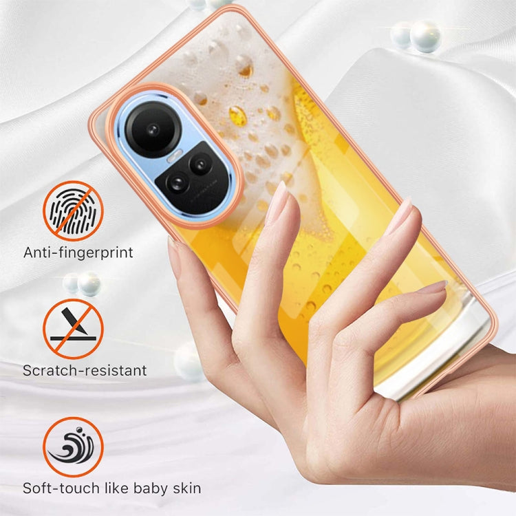 For OPPO Reno10 5G Global Electroplating Marble Dual-side IMD Phone Case(Draft Beer)
