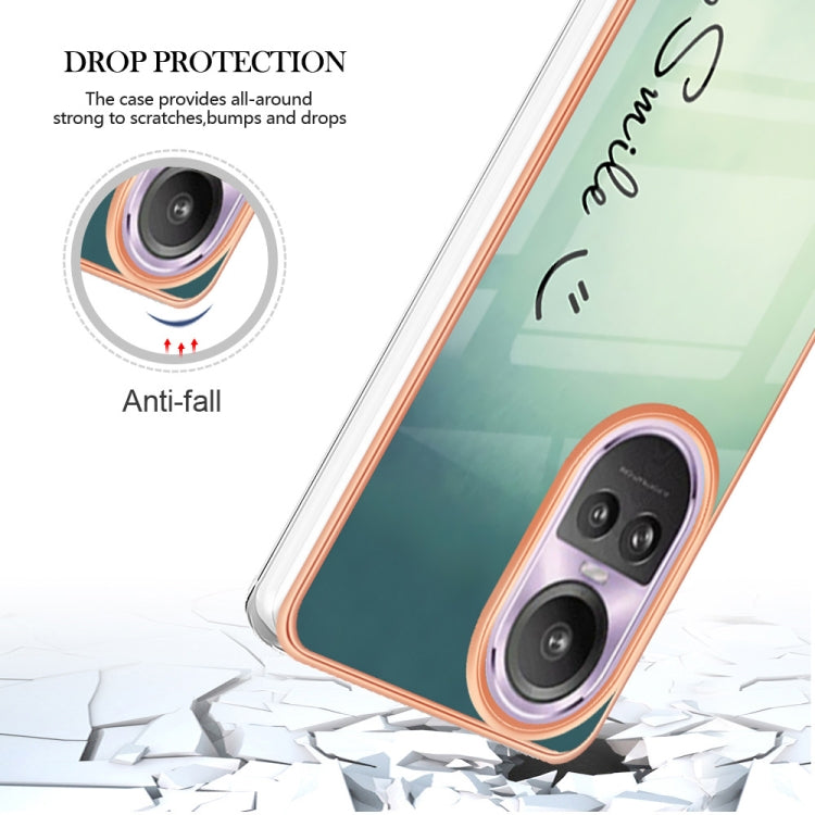 For OPPO Reno10 Pro 5G Global Electroplating Marble Dual-side IMD Phone Case(Smile)