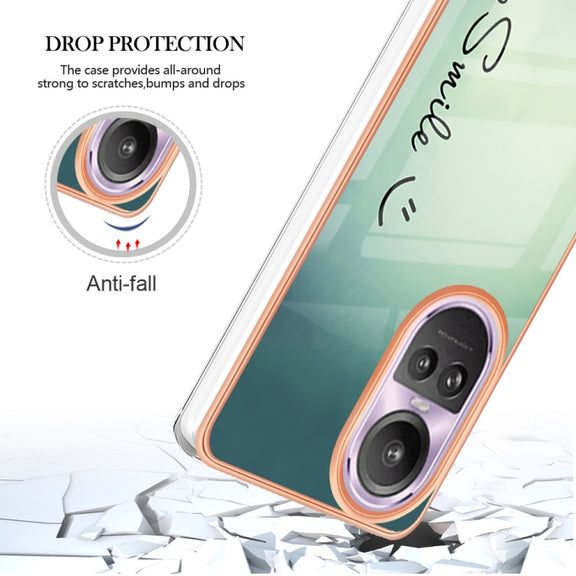 For OPPO Reno10 Pro 5G Global Electroplating Marble Dual-side IMD Phone Case(Smile)