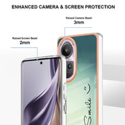 For OPPO Reno10 Pro 5G Global Electroplating Marble Dual-side IMD Phone Case(Smile)