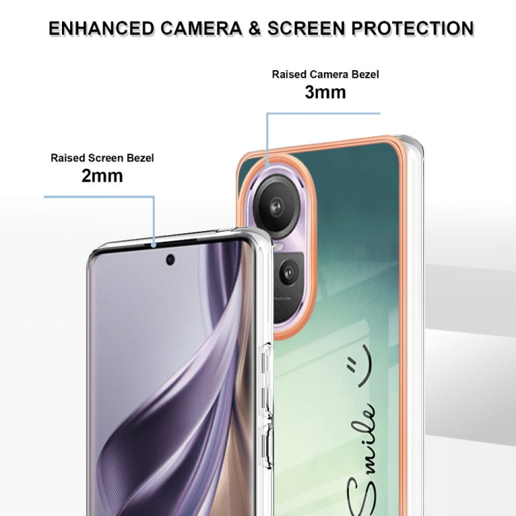 For OPPO Reno10 Pro 5G Global Electroplating Marble Dual-side IMD Phone Case(Smile)