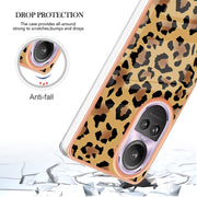 For OPPO Reno10 Pro 5G Global Electroplating Marble Dual-side IMD Phone Case(Leopard Print)