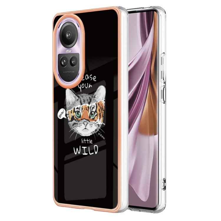 For OPPO Reno10 Pro 5G Global Electroplating Marble Dual-side IMD Phone Case(Natural Growth)