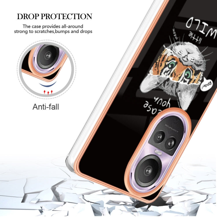 For OPPO Reno10 Pro 5G Global Electroplating Marble Dual-side IMD Phone Case(Natural Growth)