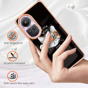 For OPPO Reno10 Pro 5G Global Electroplating Marble Dual-side IMD Phone Case(Natural Growth)
