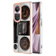 For OPPO Reno10 Pro 5G Global Electroplating Marble Dual-side IMD Phone Case(Retro Radio) - OPPO Cases by PMC TechLife | Online Shopping South Africa | PMC TechLife | Buy Now Pay Later Mobicred