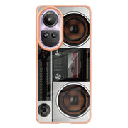 For OPPO Reno10 Pro 5G Global Electroplating Marble Dual-side IMD Phone Case(Retro Radio)