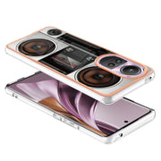 For OPPO Reno10 Pro 5G Global Electroplating Marble Dual-side IMD Phone Case(Retro Radio)