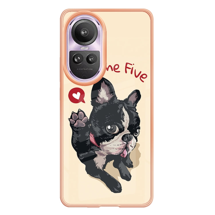 For OPPO Reno10 Pro 5G Global Electroplating Marble Dual-side IMD Phone Case(Lucky Dog)