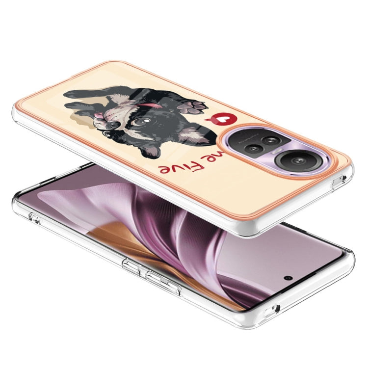 For OPPO Reno10 Pro 5G Global Electroplating Marble Dual-side IMD Phone Case(Lucky Dog)
