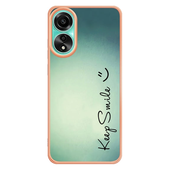 For OPPO A78 4G Electroplating Marble Dual-side IMD Phone Case(Smile)