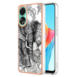 For OPPO A78 4G Electroplating Marble Dual-side IMD Phone Case(Totem Elephant) - OPPO Cases by PMC TechLife | Online Shopping South Africa | PMC TechLife | Buy Now Pay Later Mobicred