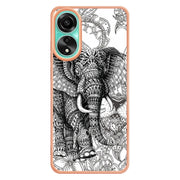 For OPPO A78 4G Electroplating Marble Dual-side IMD Phone Case(Totem Elephant)