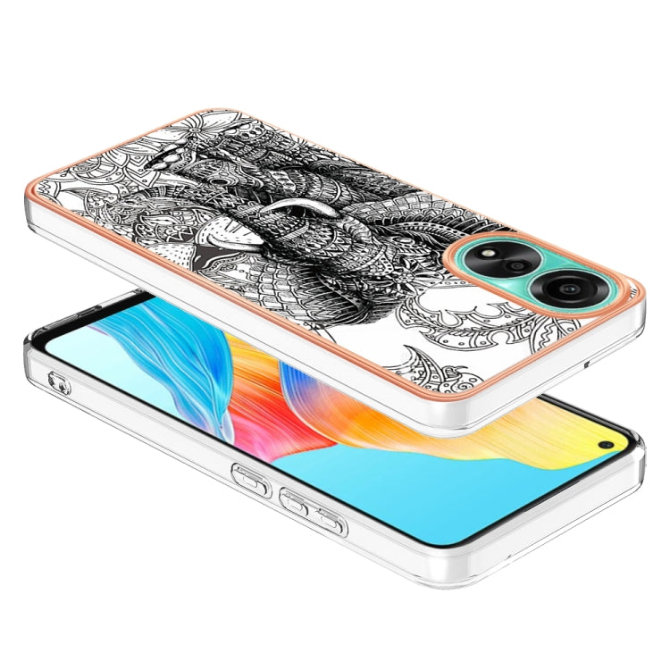For OPPO A78 4G Electroplating Marble Dual-side IMD Phone Case(Totem Elephant)