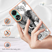 For OPPO A78 4G Electroplating Marble Dual-side IMD Phone Case(Totem Elephant)