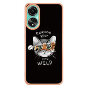 For OPPO A78 4G Electroplating Marble Dual-side IMD Phone Case(Natural Growth)