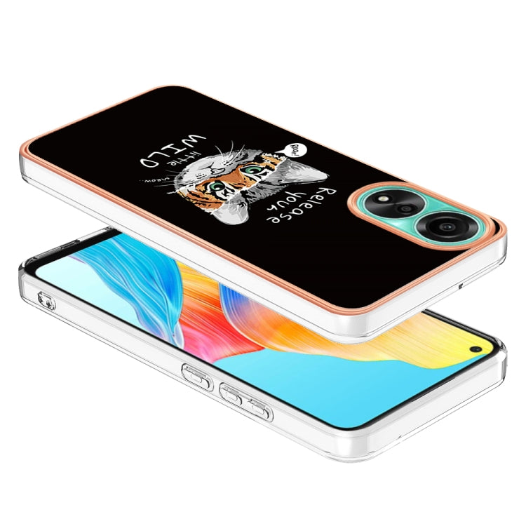 For OPPO A78 4G Electroplating Marble Dual-side IMD Phone Case(Natural Growth)