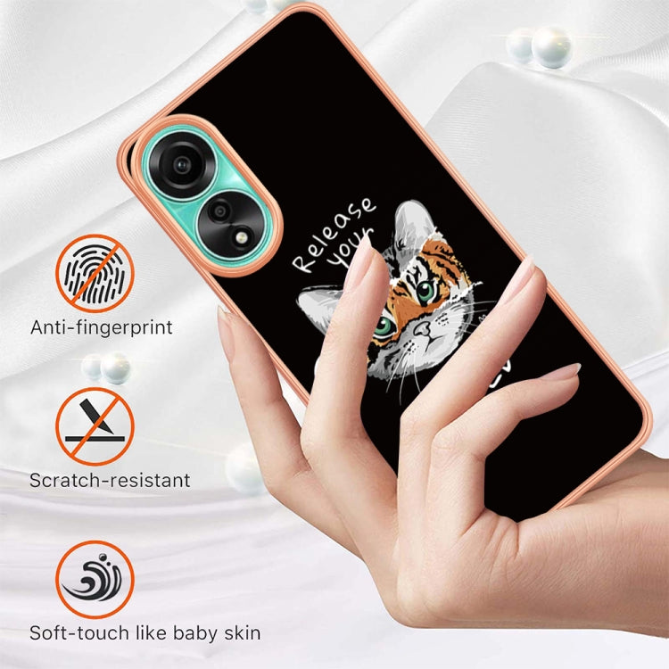For OPPO A78 4G Electroplating Marble Dual-side IMD Phone Case(Natural Growth)