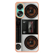 For OPPO A78 4G Electroplating Marble Dual-side IMD Phone Case(Retro Radio)