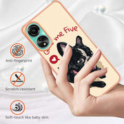 For OPPO A78 4G Electroplating Marble Dual-side IMD Phone Case(Lucky Dog)