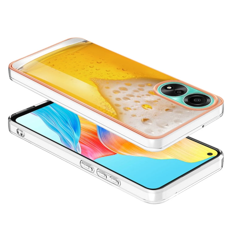 For OPPO A78 4G Electroplating Marble Dual-side IMD Phone Case(Draft Beer)